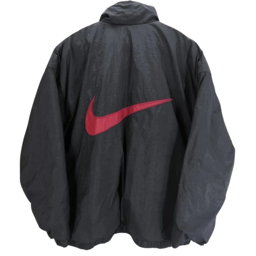 VTG Nike 90s Men's XXL Reversible Puffer Jacket Big Swoosh Logo Black/Burgundy